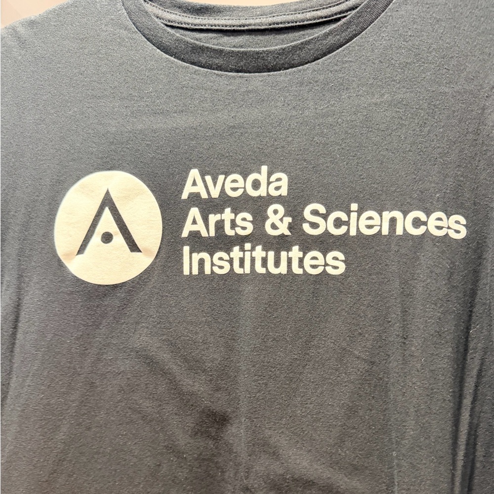 AVEDA Black T-Shirt with White Logo - Picture 2 of 3